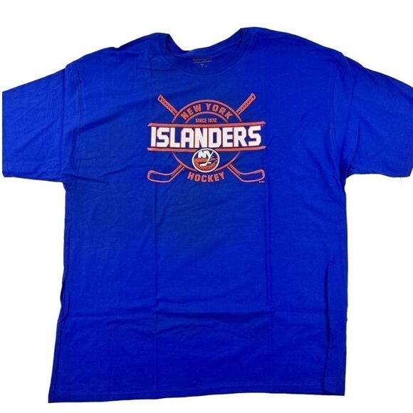 New Champion NHL Islanders Men US 2XL Blue T-Shirt Heritage Tee Athletic XXL - Picture 1 of 7